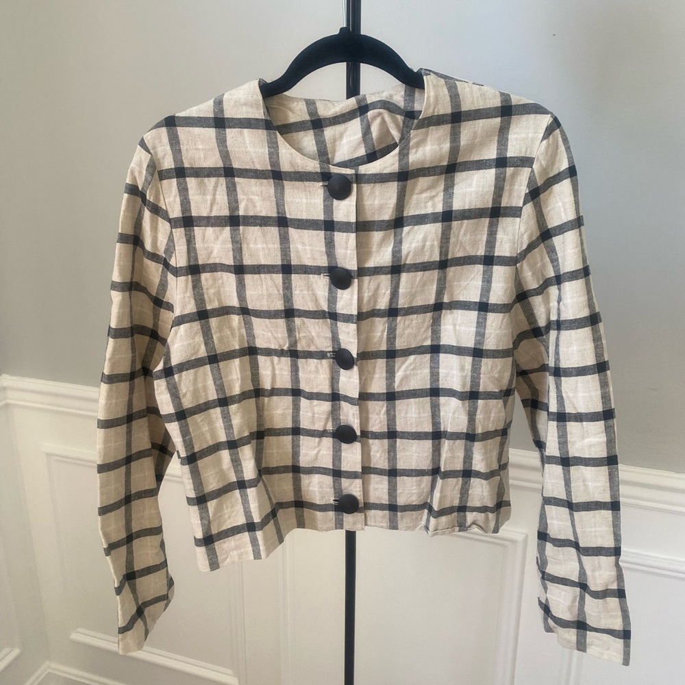 Plaid Button-Up Women's Jacket